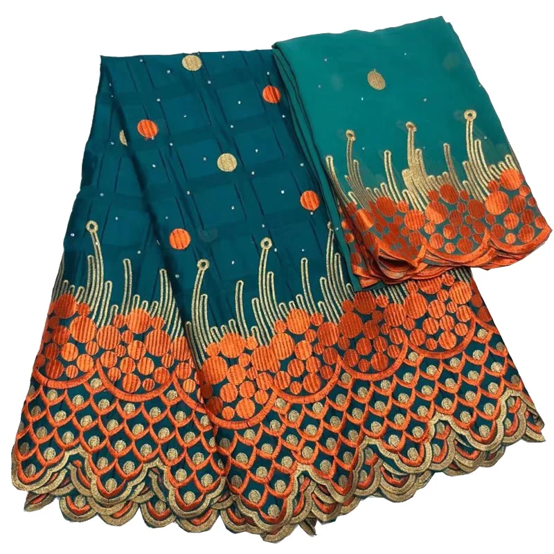 5 + 2 ярдов/комплект Высококачественная сине зеленый африканский швейцарская