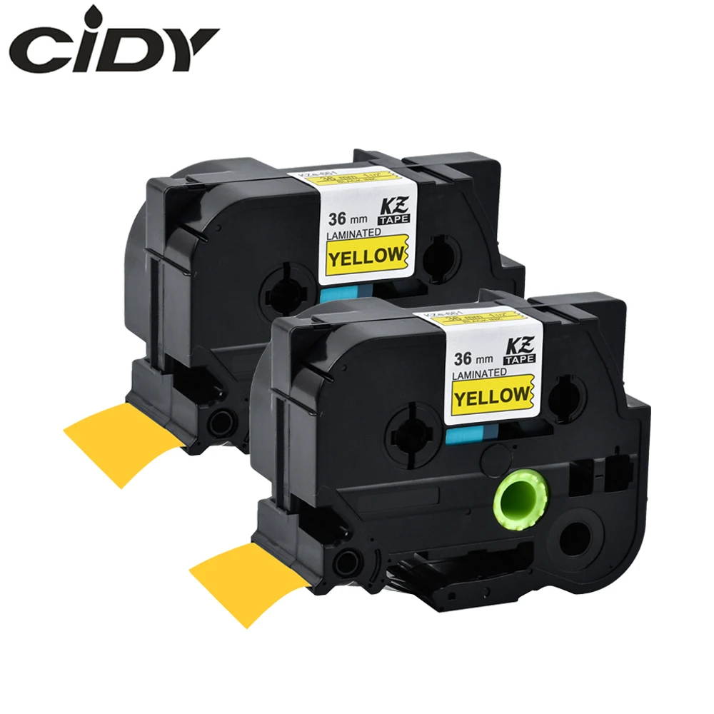 

CIDY черный на желтом 2PKS TZe661 TZe 661 TZE-661 TZ661 tz 661 P сенсорная лента для этикеток, совместимая с Brother