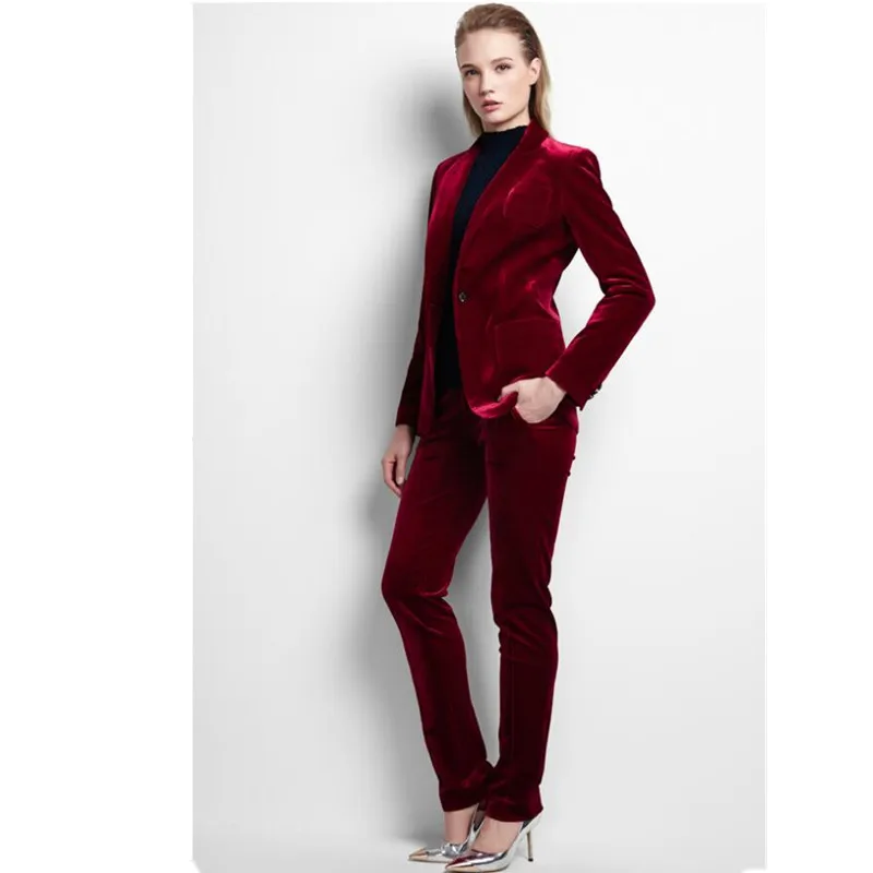 Женский костюм со штанами деловой на заказ для леди наряд зимний