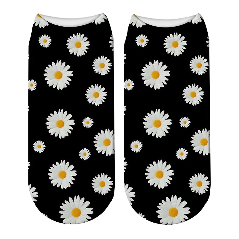 Женские носки в стиле Харадзюку модные с объемным принтом и цветочным унисекс 7S