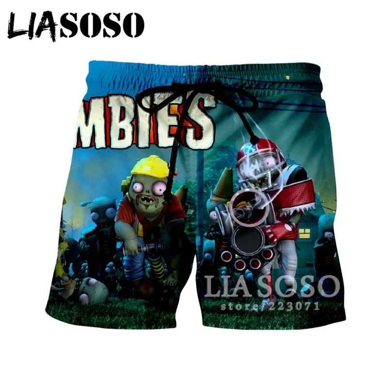 LIASOSO 2019 летние новые мужские и женские шорты с 3D принтом видео игры Растения