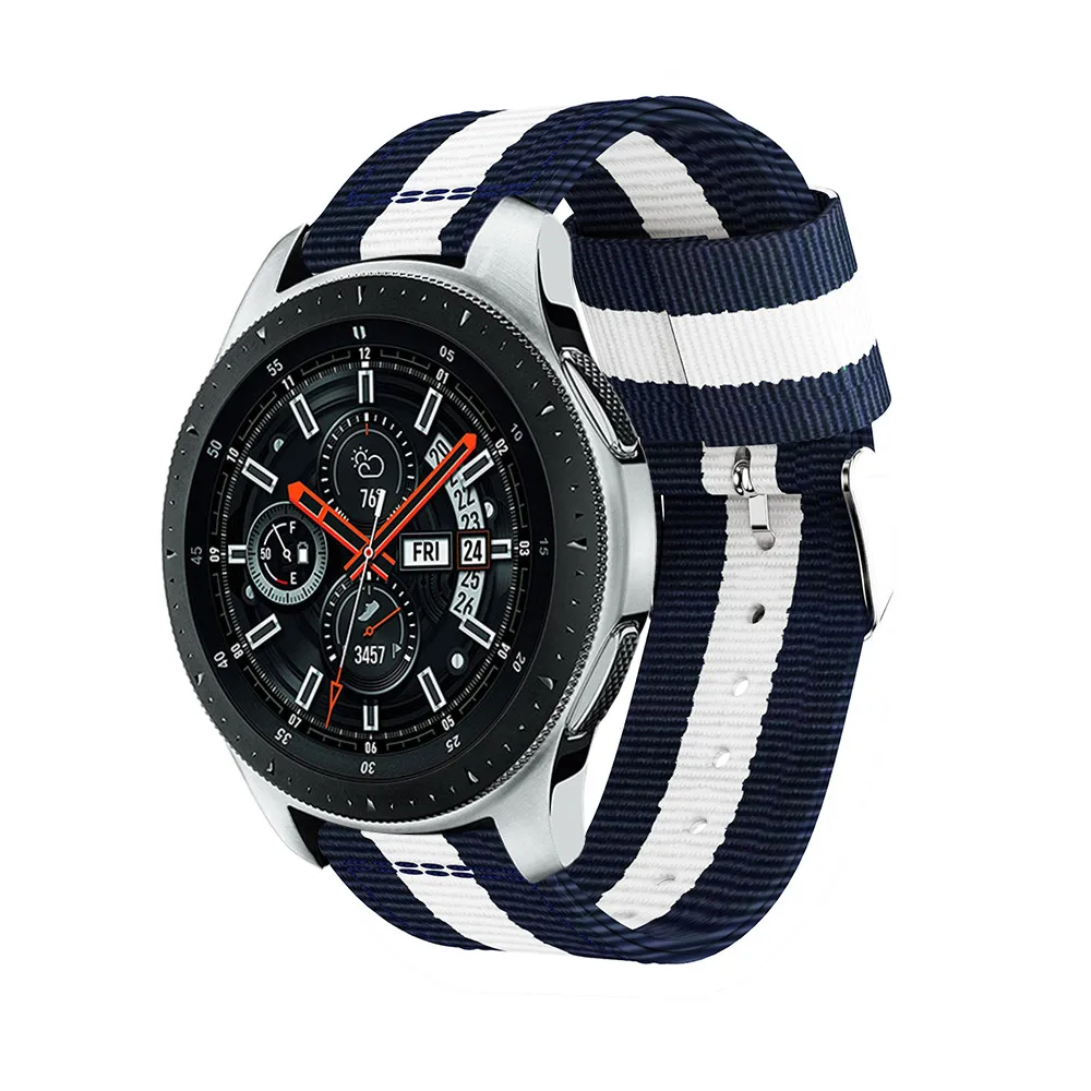 Ремешок нейлоновый для Samsung Galaxy watch 46 мм спортивный сменный регулируемый браслет