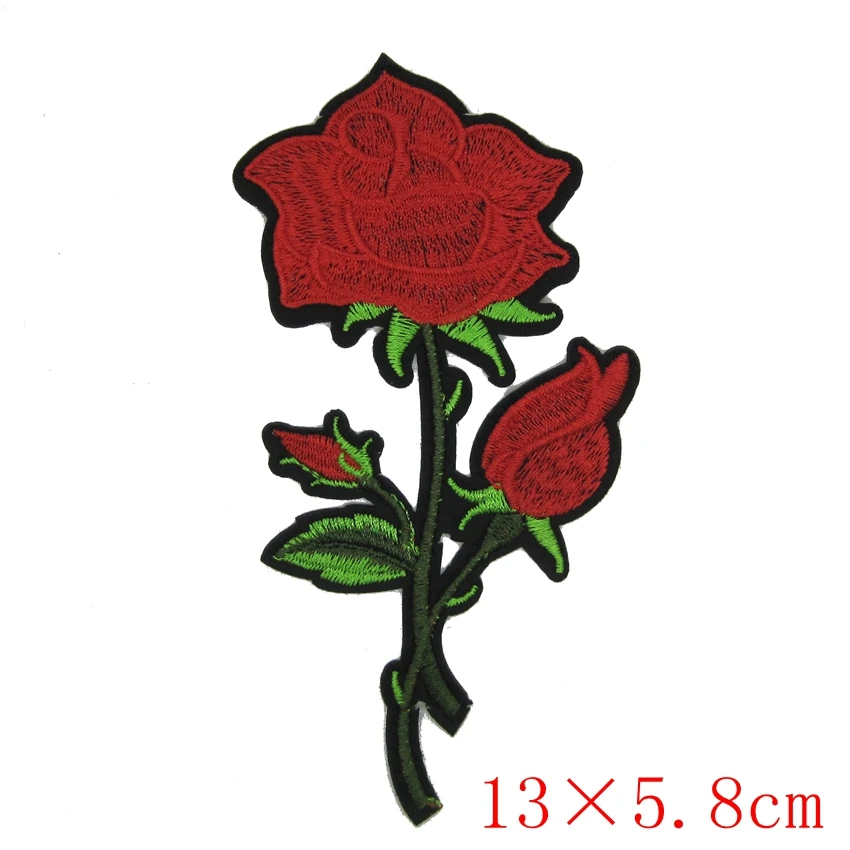2 pcs Rose Flower Iron On Patches Embroidered Patch For Clothing Jean Jacket parches Cheongsam Cocktail Dress Fabric | Дом и сад