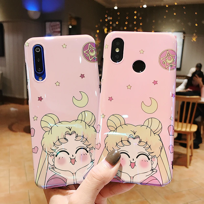 Чехол-светильник синего цвета для телефона Xiaomi 6X8 9 9se, милый красивый мягкий глянцевый чехол из ТПУ для Redmi Note 7, задняя крышка fundas Capa
