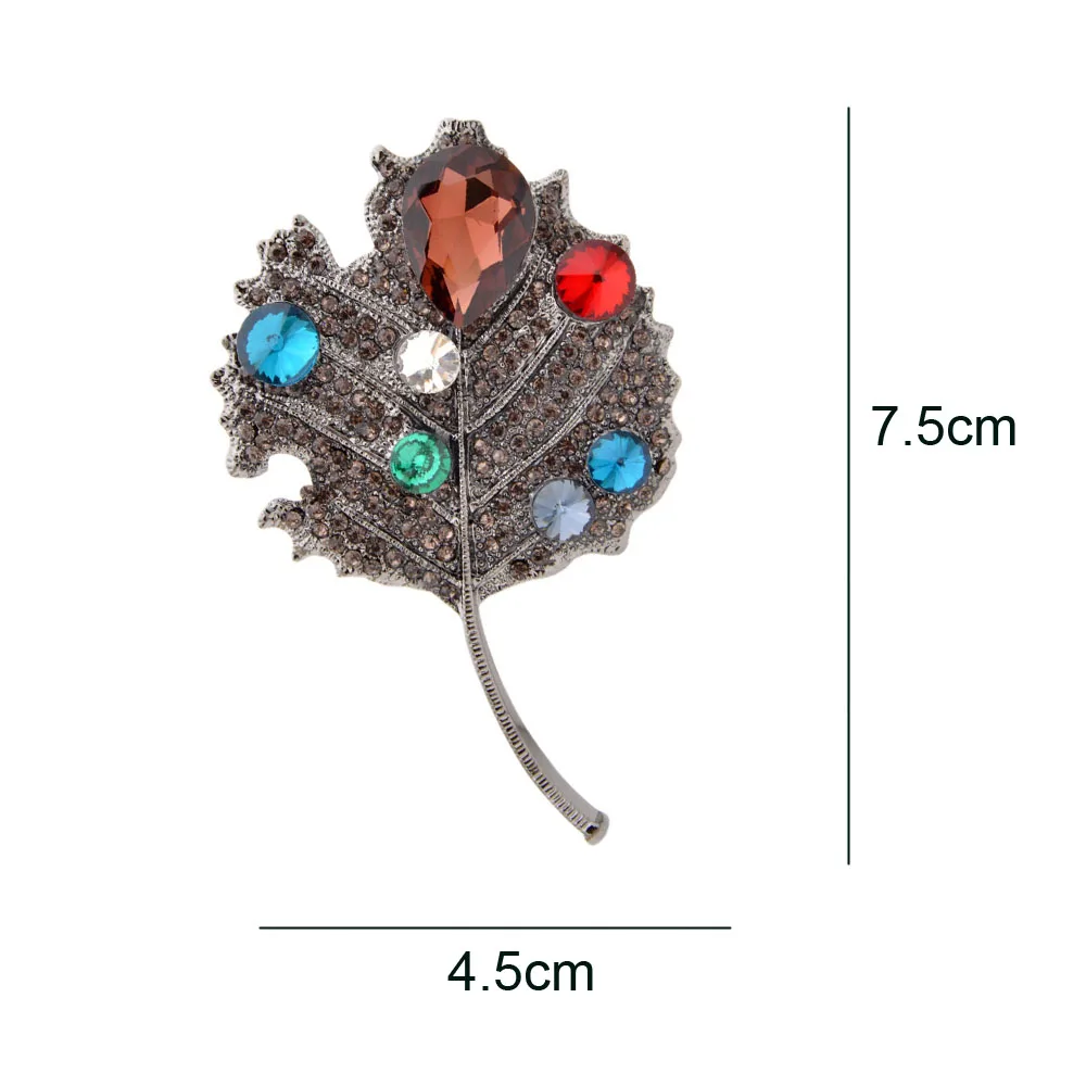 CINDY XIANG Rhinestone Броши в виде листьев для женщин модная брошь на свитер пальто