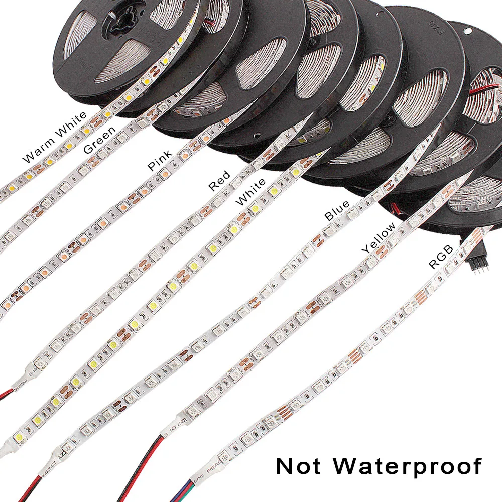 С регулируемой яркостью 5050 RGB светодиодный полосы 12V Водонепроницаемый светодиодный лента украшения дома светильник ing лампы 5 м 300 светодиодный 60 шт./м SMD5050 Fiexble с подсветкой светильник