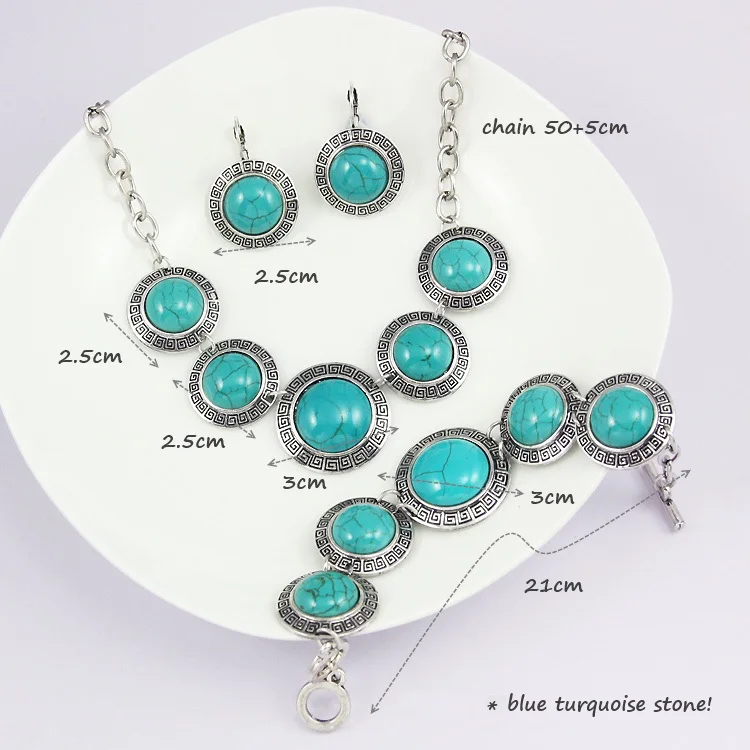 Женский комплект украшений FLOLA серьги и ожерелье в винтажном стиле из синего