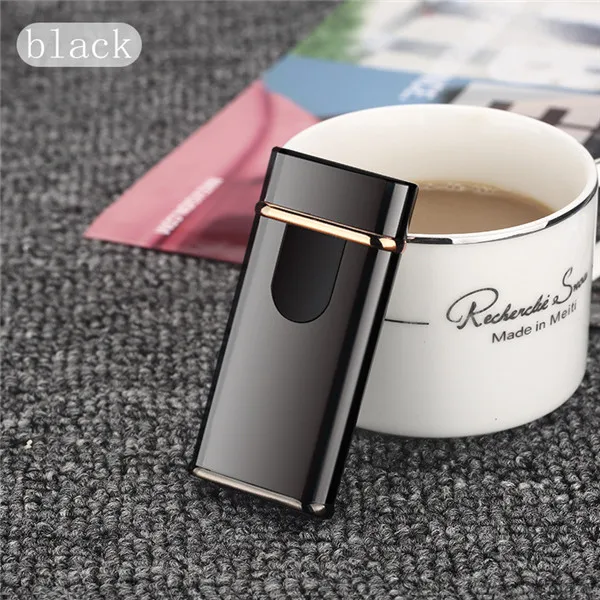 Новая плазменная двойная дуга ветрозащитная электронная USB Зажигалка для перезарядки сигарет для курения электрическая металлическая зажигалка - Цвет: 2