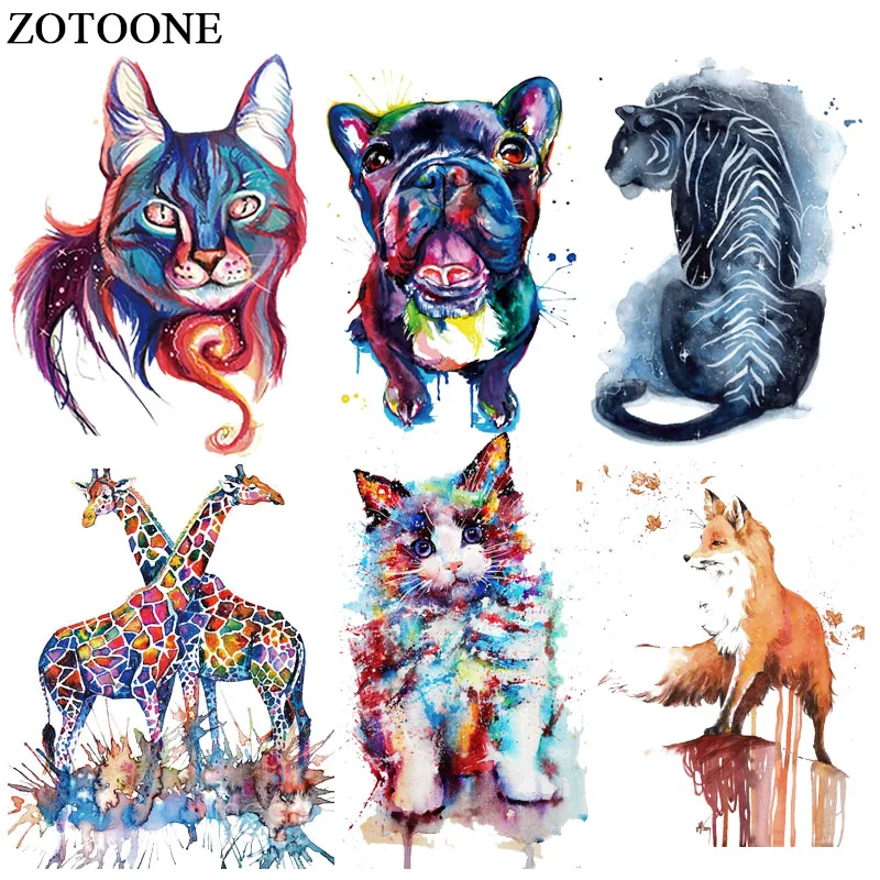 ZOTOONE наклейки для глажки, термонаклейки для семьи, милая лиса, собака, животное, патч, сделай сам, аппликации для родителей и детей