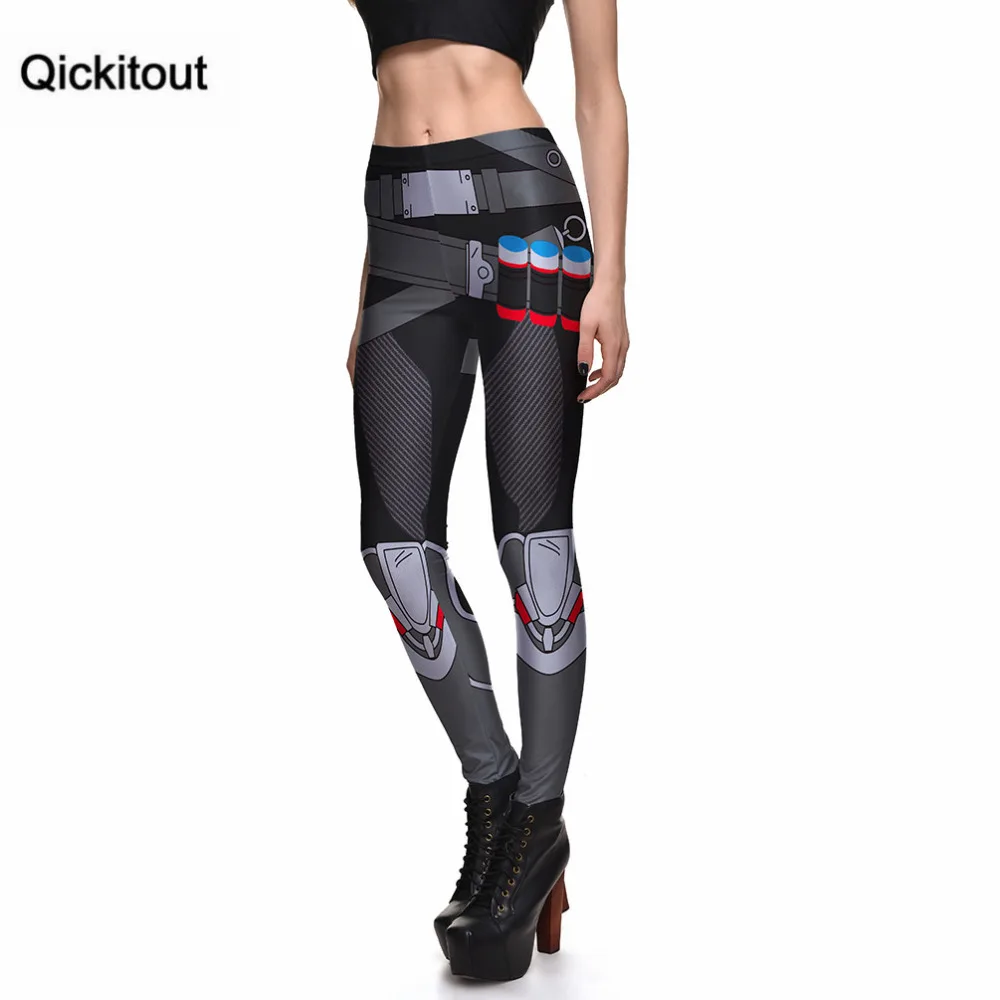 Qickitout леггинсы модные сексуальные женские пояса пули черные машинные с цифровой