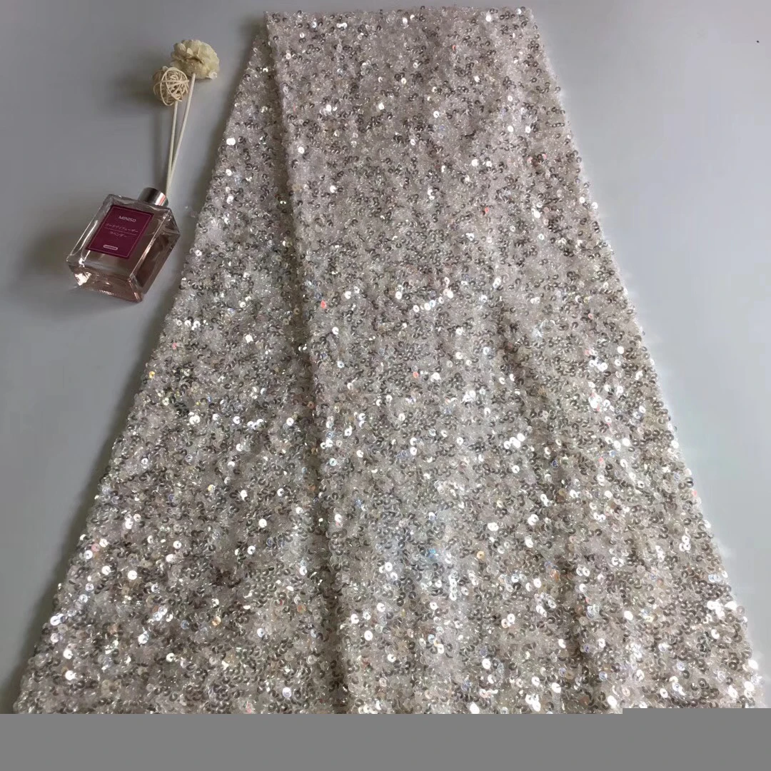 Африканская сетчатая кружевная ткань с блестками 2021 серого и красного цвета