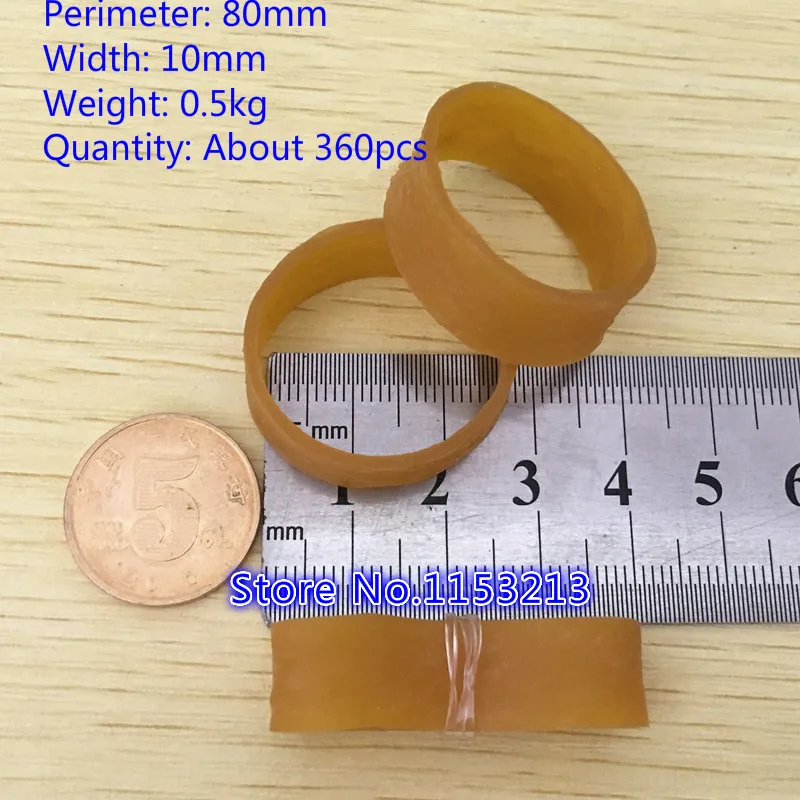 0.5kg/360pcs 80mm*10mm Elastic Hair Rubber Band Natural Ring daimeter 25mm Bovine tendons Sealing Belay use for Vegetable | Канцтовары