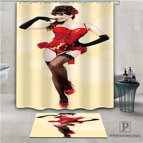 Пользовательские pin-up девушки (1) водонепроницаемый занавеска для душа коврик