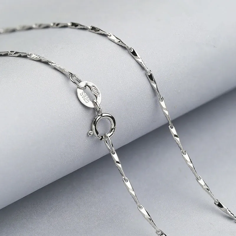 

925 Sterling Silver Women Necklace 40CM/45CM Necklace Chain Solid 925 Necklace White Gold Color Female Jewelry