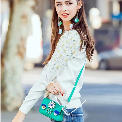 2019 осенне-зимний модный теплый джемпер черный свитер расшитый вручную блестками