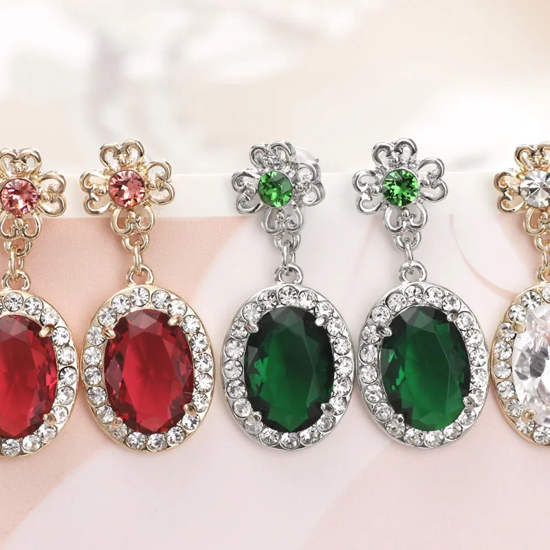 Neoglory австрийский страз и циркон длинные серьги-подвески Винтаж модный подарок