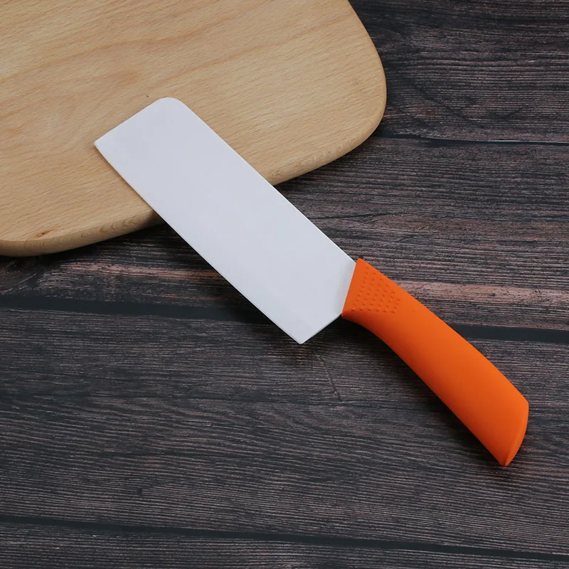 white orange 6 дюймов Керамика нож для Разделки мяса Ножи черный, белый цвет Cermaic лезвие рукоятка покрыта нескользким материалом шеф-повара Ножи хлеб растительное Кухня Ножи Пособия по кулинарии инструмент - Цвет: white orange