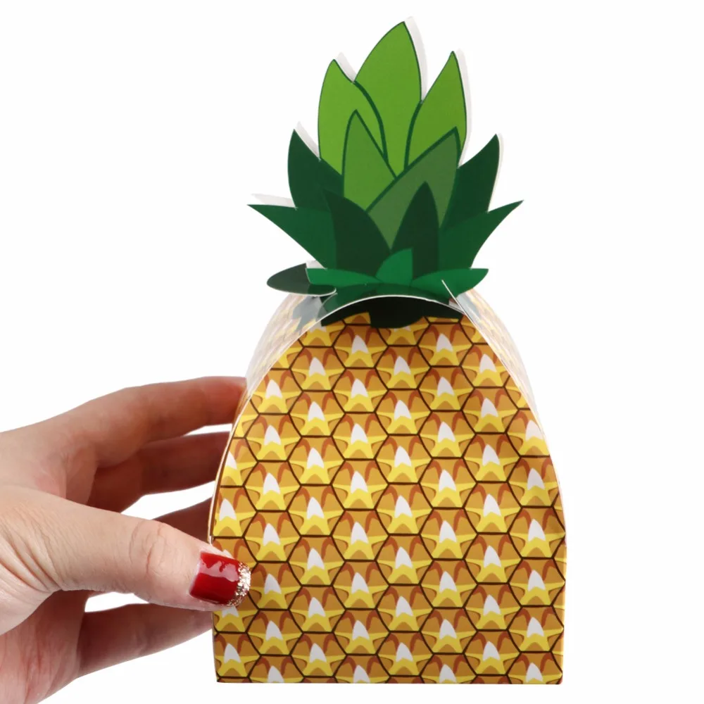 OurWarm 12 шт. бумага ананас сладкий подарок в сумочке коробка Гавайи Luau украшение для дня рождения и свадьбы сувенир летнее украшение стола для вечеринки