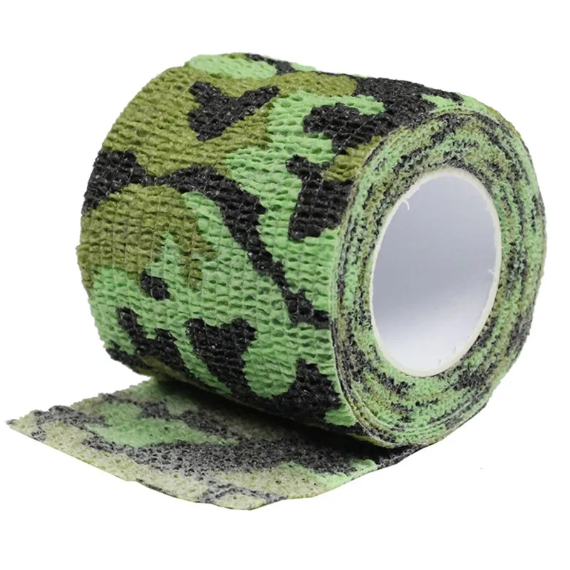 Green Camo Тактическая 5 см x 4,5 м самоклеящаяся Камуфляжная Лента армейская камуфляжная обертка для винтовки, охоты, стрельбы, велосипедного инструмента невидимая лента водонепроницаемая - Цвет: Green Camo