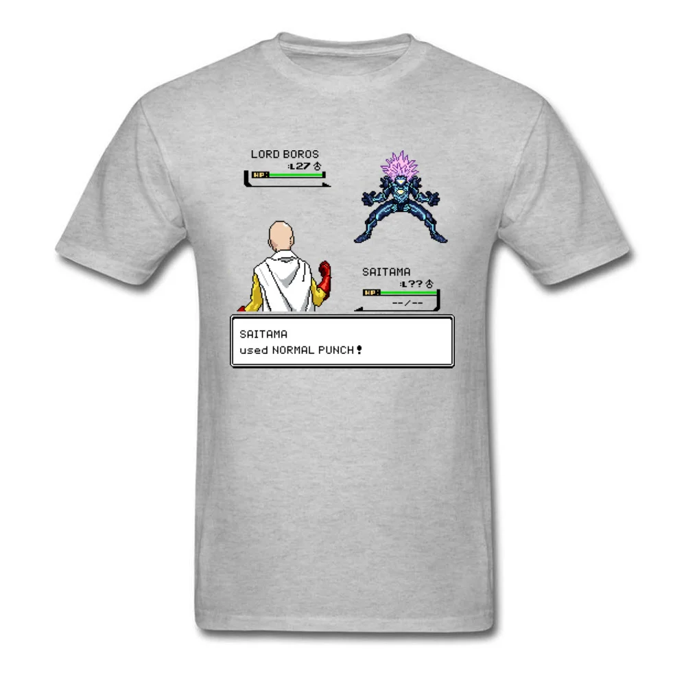 Saitama Battle One Punch Man аниме футболка 2018 Летняя мужская белая забавная Пиксельная