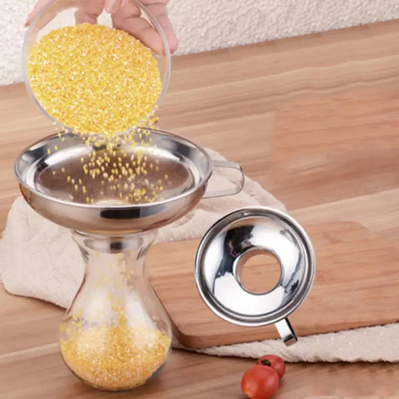 Широкий рот Jar бункера Нержавеющая сталь может воронки для Еда порошок бобы Picles
