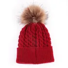 В стиле унисекс, для мужчин, для женщин, сплошного цвета, теплые, осень-зима вязаная шапочка мех Pom шляпы вязания лыжный Ball Cap хип-хоп один размер для взрослых