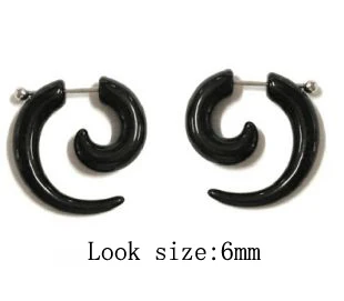 10 Showlove-2pcs Акриловые Поддельные жетер спиральные ушные конические датчики расширитель серьги пробки пирсинг ювелирные изделия - Окраска металла: 10