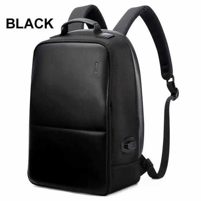 Black BOPAI рюкзак для ноутбука с защитой от кражи, USB зарядка, мужской кожаный рюкзак для путешествий, водонепроницаемый рюкзак для мужчин, школьная сумка для женщин, mochila escolar - Цвет: Black