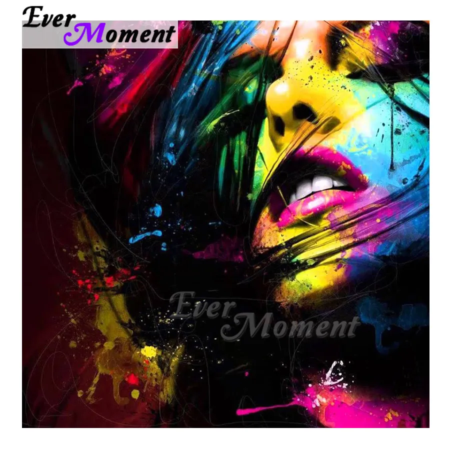 Алмазная живопись с красочной женщиной 5D сделай сам полноразмерная картина