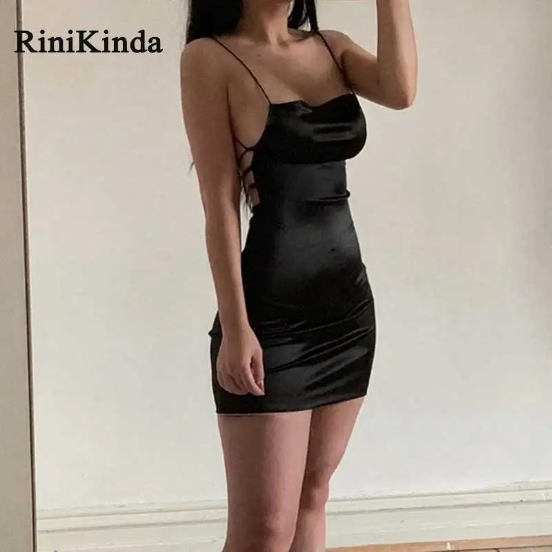 Dinikinda/горячее предложение женское сексуальное платье на бретельках без рукавов с