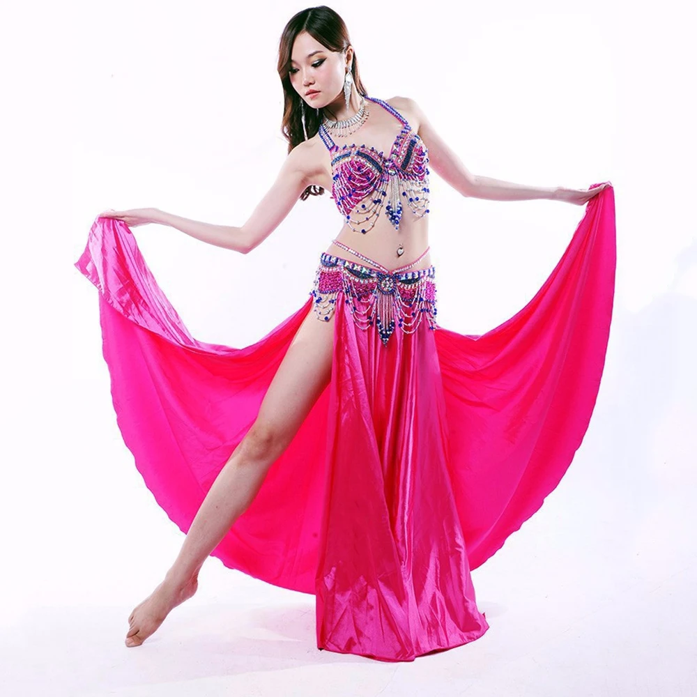 2018 костюм для танца живота набор бюстгальтер и пояс юбка 8 цветов Танец r Professional