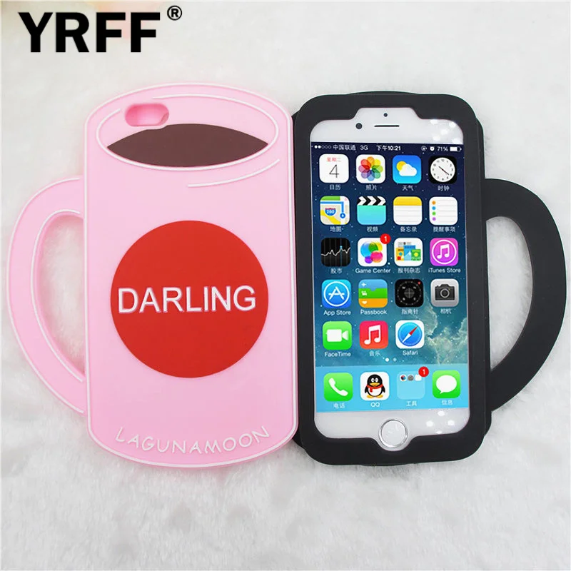 YRFF 3D модель кофейной чашки чехол для телефона iPhone 6 6S 4 7 дюйма мягкий силиконовый