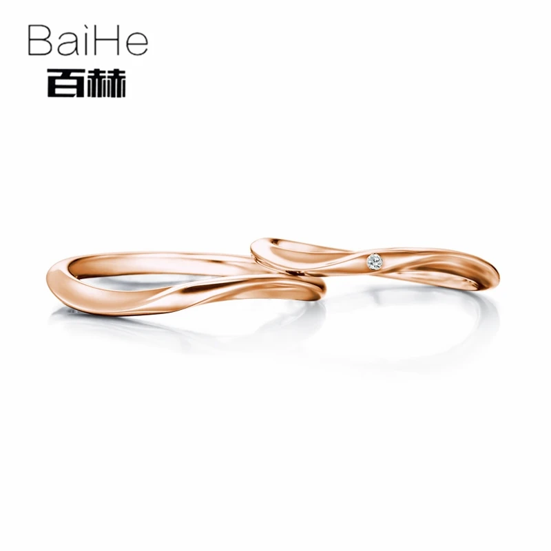 BAIHE однотонное 18K Белое Золото 0.01ct сертифицировано H/SI круглой 100% натуральный