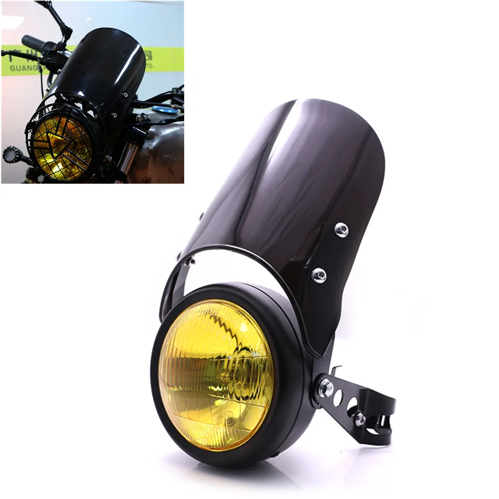 Фара мотоциклетная универсальная с обтекателем вилка креплением 28 34 мм для