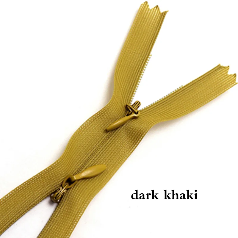 dark khaki 10 шт. детская одежда с двойной головкой, невидимая молния, 60 см, длинное летнее платье, платье для грудного вскармливания, рюкзак - Цвет: dark khaki