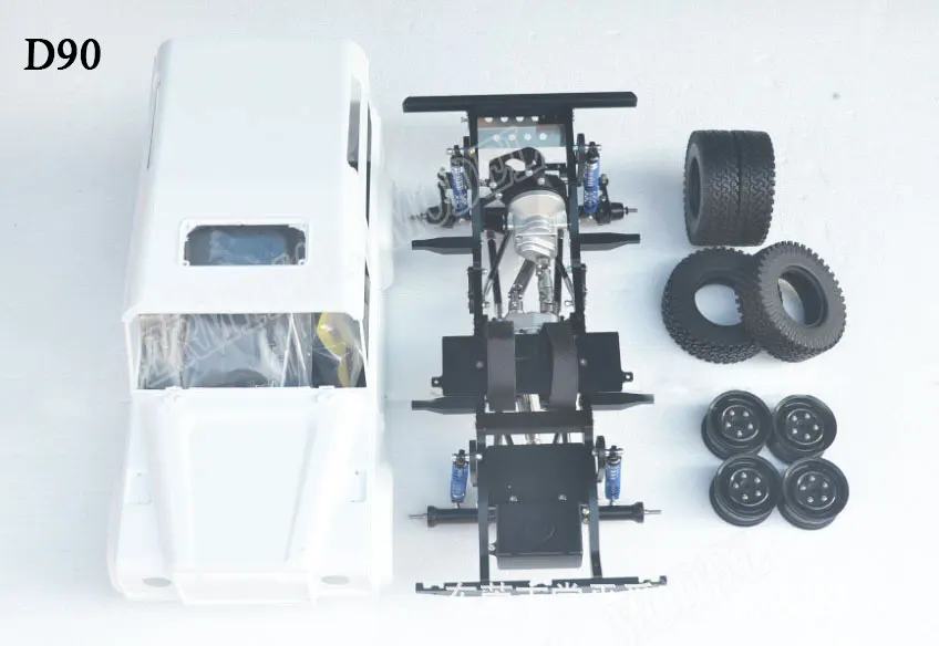 CNC сплав рама автомобиля шасси 1/10 RC гусеничный D90 с корпусом