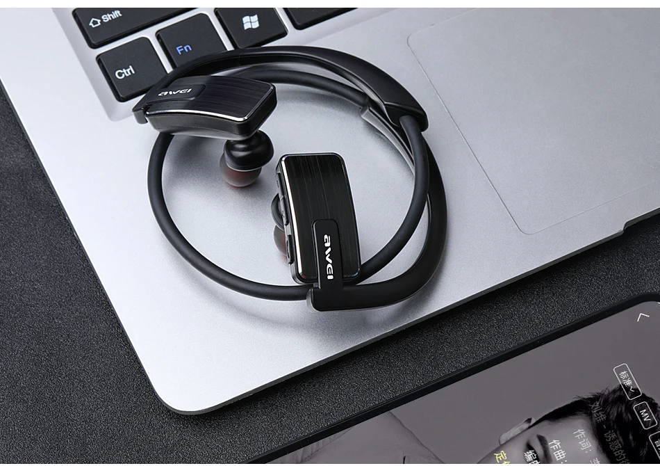 AWEI A883BL Спортивные Bluetooth наушники с микрофоном бас стерео водонепроницаемые беспроводные наушники с шумоподавлением Bluetooth гарнитура