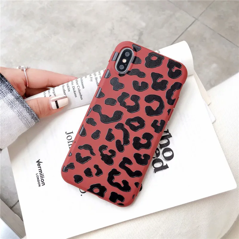 Fashion Colorful Embossed Leopard Phone Case For iphone X XS Max XR 6 6s 7 8 plus Cover Luxury Soft Cases Capa |