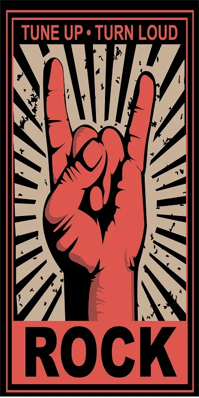 Банное полотенце пляжное из микрофибры с принтом рок-жеста спортивное для