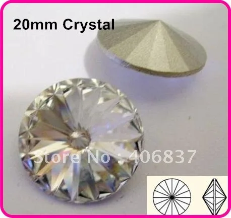 

100 шт./лот, цвет прозрачный/кристалл 20 мм Rivoli Crystal, Бесплатная доставка! Китайское высшее качество кристалл риволи