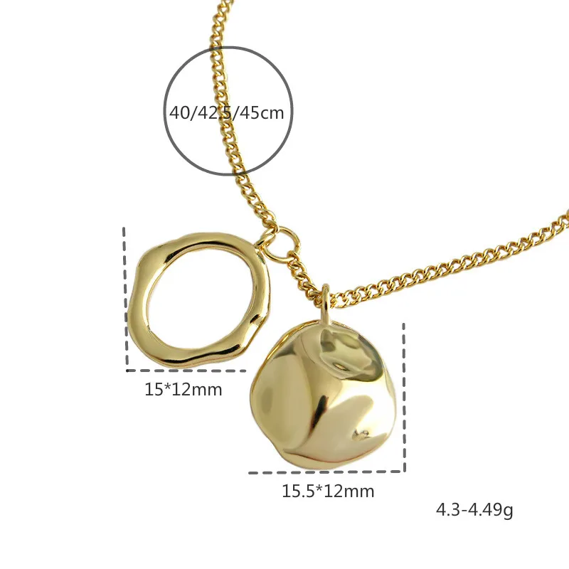 Flyleaf Geometric Irregularity Gold Necklaces &amp Pendants Real 925 Sterling Silver Necklace For Women Fashion Chain Fine Jewelry |