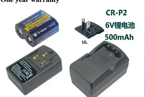 CR-P2( RCR-P2) Аккумулятор для камеры + зарядное устройство CRP2 6V 500mah перезаряжаемые