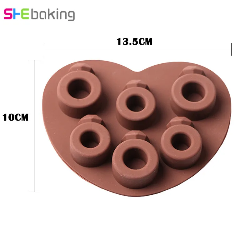 Shebaking 1 шт 3D АЛМАЗНОЕ КОЛЬЦО силиконовая форма для торта помадка шоколадная форма для печенья, пудинга украшение торта инструмент для выпечки