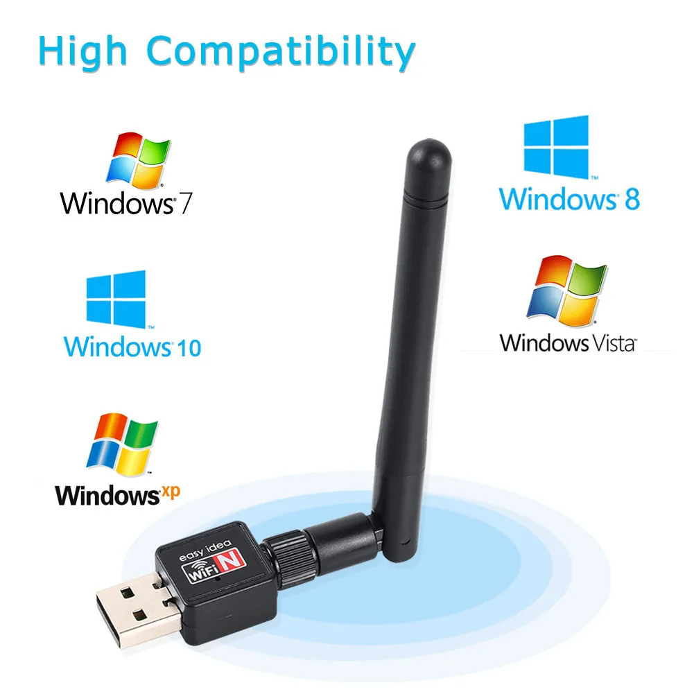 USB Wifi адаптер 150mbps беспроводная сетевая карта 2 4G мини приемник 2dBi антенна для ПК