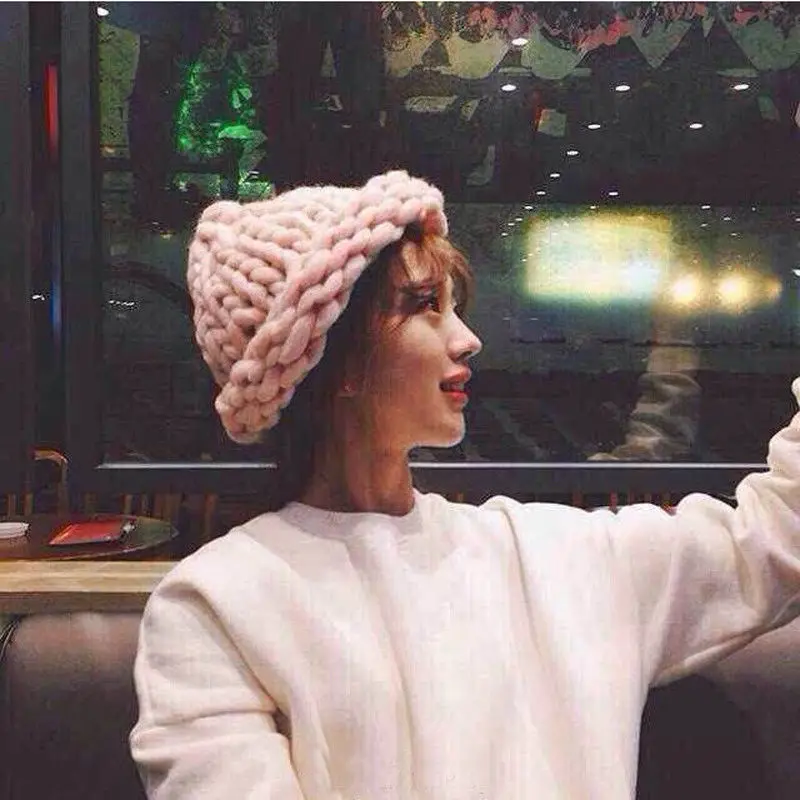 Новое поступление 2018 модная женская вязаная Зимняя Теплая Лыжная Кепка большого