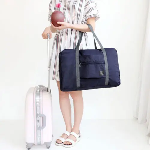 Big Foldable Travel Storage Luggage Carry-on Organizer Hand Shoulder Duffle Bags Storage Bags - Цвет: Темно-синий