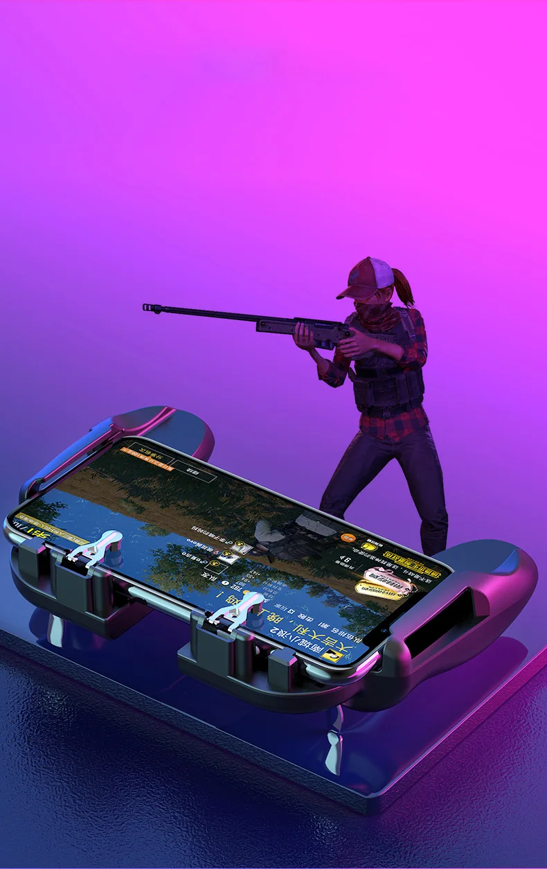 H6 Мобильная игровая ручка интегрированный игровой триггер L1R1Shooter Кнопка огня триггер рассеивания тепла держатель телефона с вентилятором для PUBG