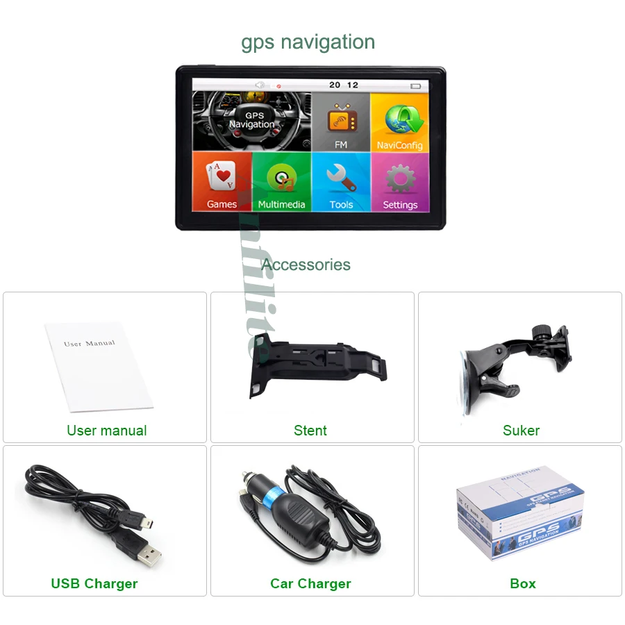 Anfilite 7 дюймов автомобиля DDR 128 м Встроенная память 4 Гб GPS навигации Bluetooth AVIN