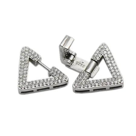 Beadsnice чистого 925 пробы серебра кубического циркония DIY ювелирных изделий складной над застежкой ювелирных изделий Разъем составные части ожерелья ID35282