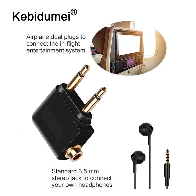 Портативная авиационная аудиопереходная вилка для наушников 2 шт./лот 3 5 мм